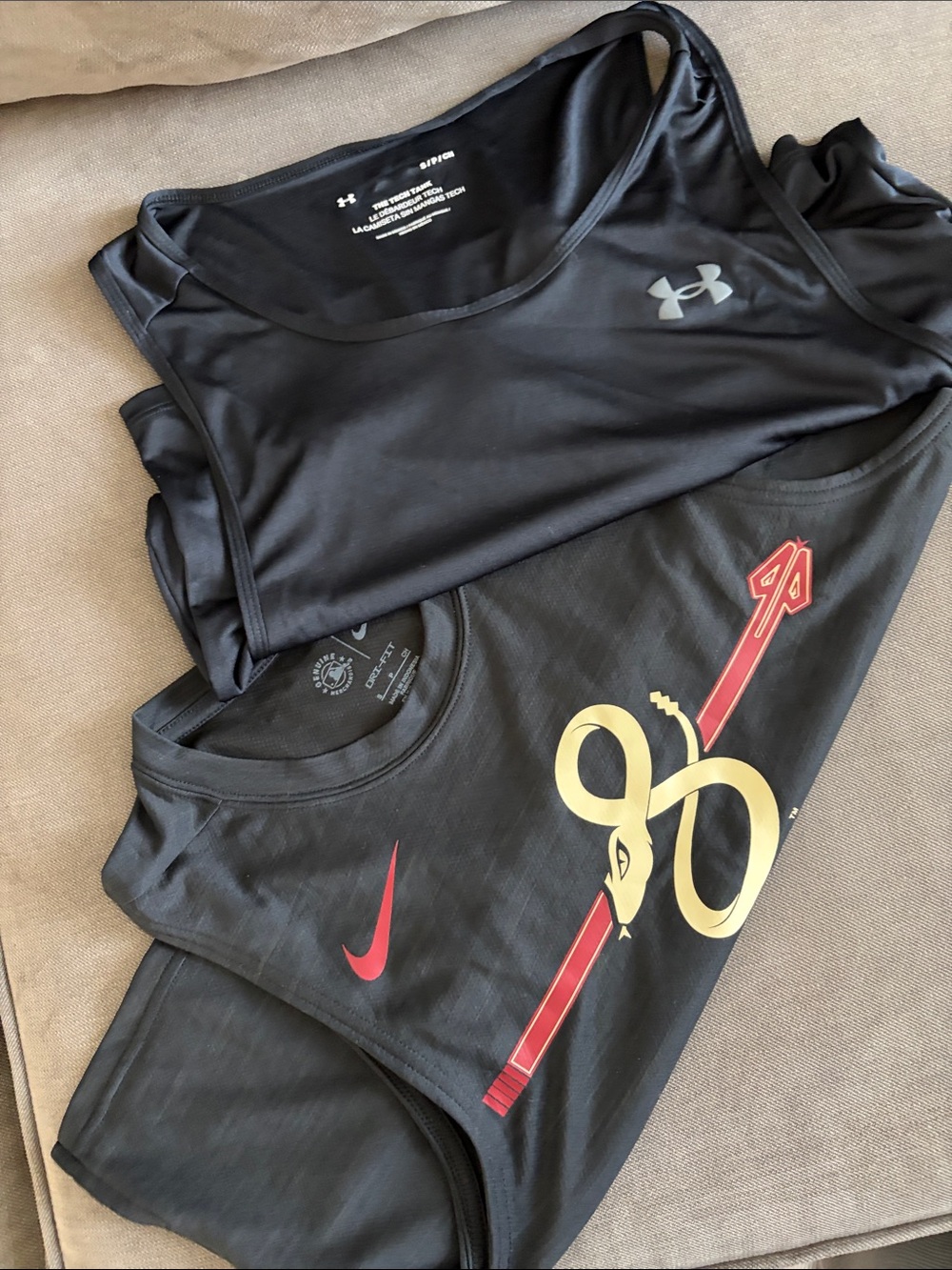 Under Armour Black Tank Top with Silver Logo